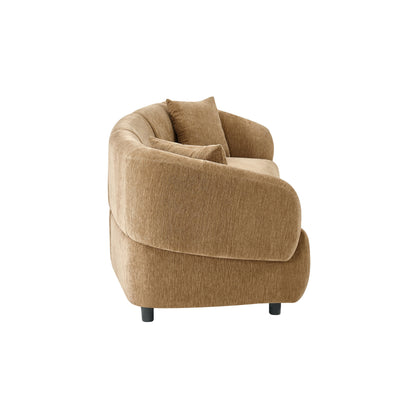98.5 " Curved Designed Contemporary 3-Seater Sofa in Mocha: Plush Seating, Streamlined Design, and Durable Frame – Ideal for Stylish Living Spaces image 7
