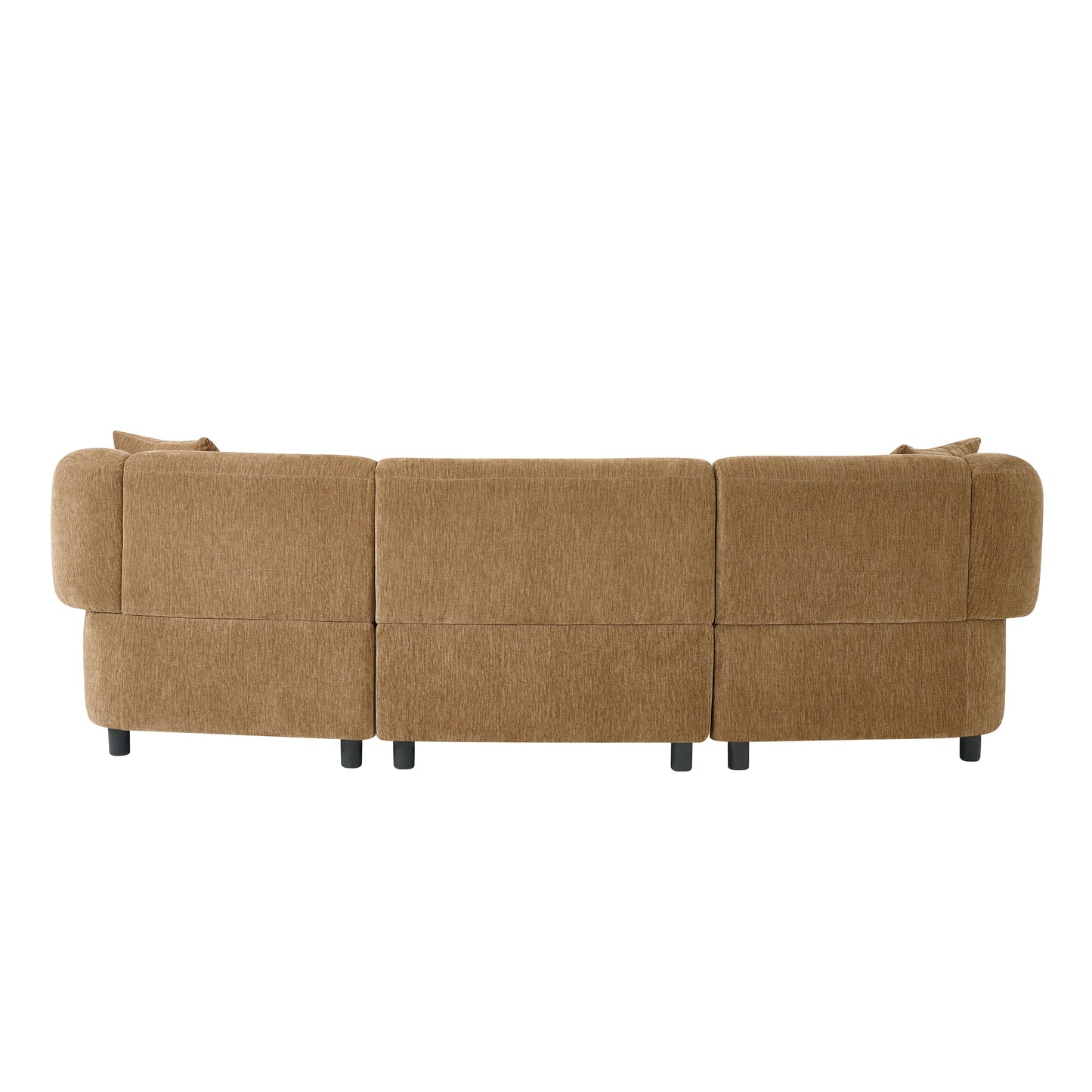 98.5 " Curved Designed Contemporary 3-Seater Sofa in Mocha: Plush Seating, Streamlined Design, and Durable Frame – Ideal for Stylish Living Spaces image 8
