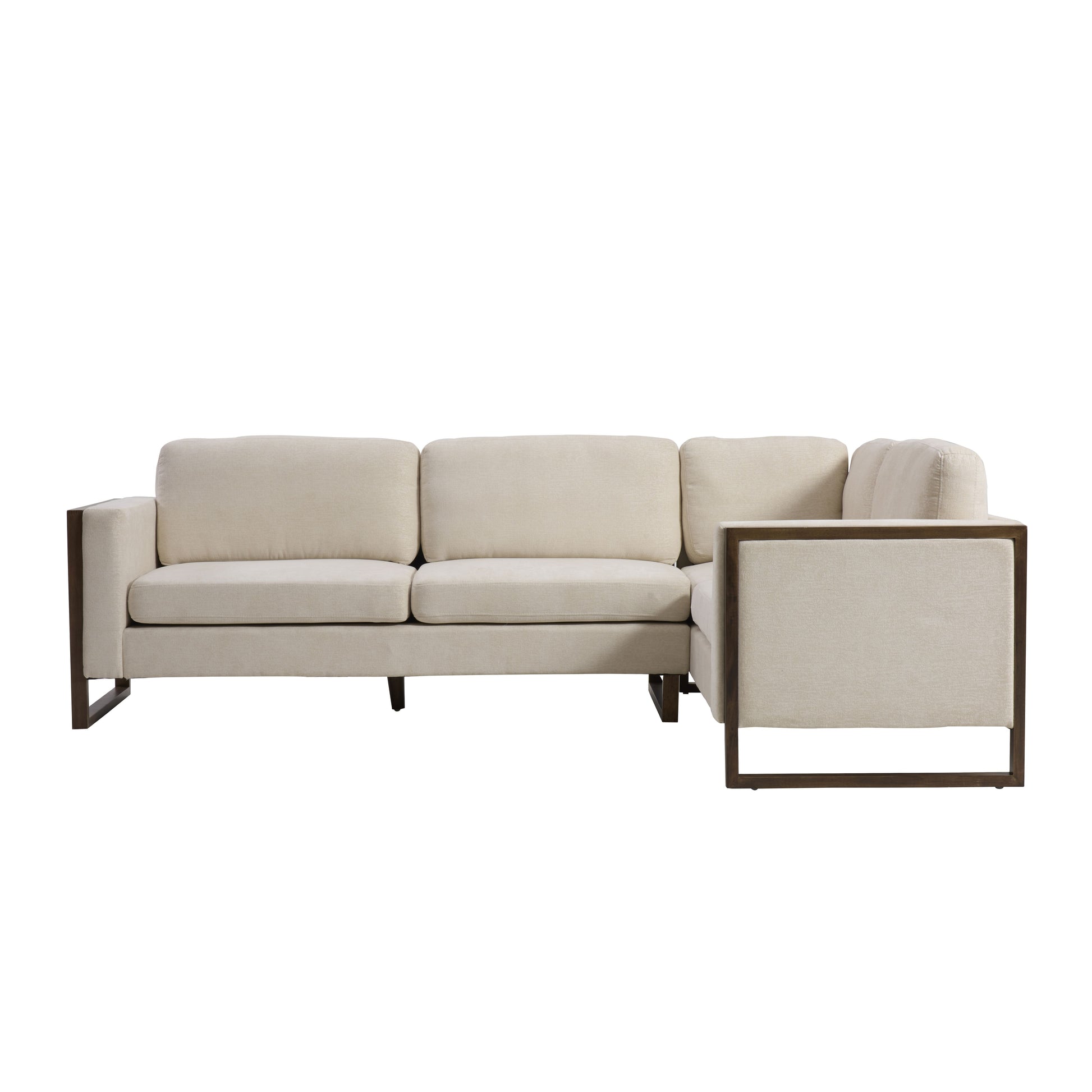 Otis 104 in. Square Arm 2-piece L Shaped Sectional Chenille Sofa,Living Rooms,Bedrooms,Apartment Office image 1