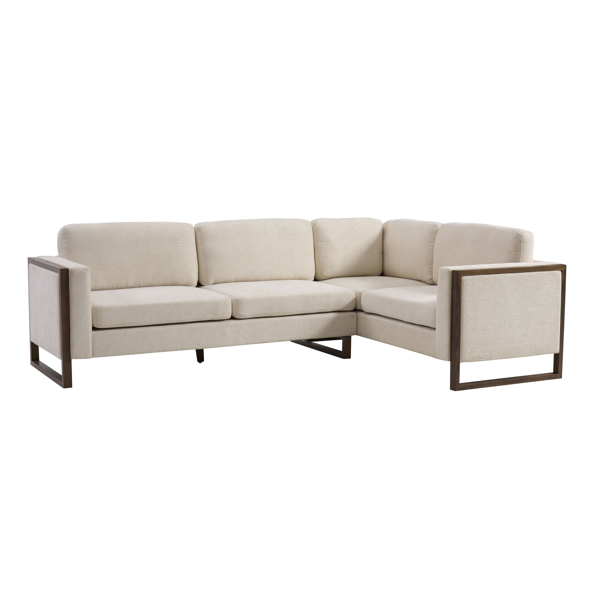 Otis 104 in. Square Arm 2-piece L Shaped Sectional Chenille Sofa,Living Rooms,Bedrooms,Apartment Office image 2