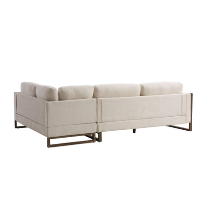 Otis 104 in. Square Arm 2-piece L Shaped Sectional Chenille Sofa,Living Rooms,Bedrooms,Apartment Office image 3