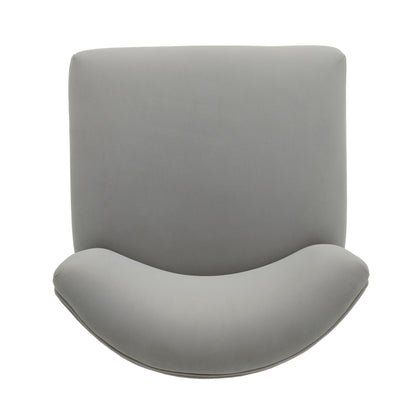27inch-counterstool, modern design with a smooth, light - colored fabric and circular footrest with a gold - colored finish,creates a sophisticated and luxurious look--Grey image 10