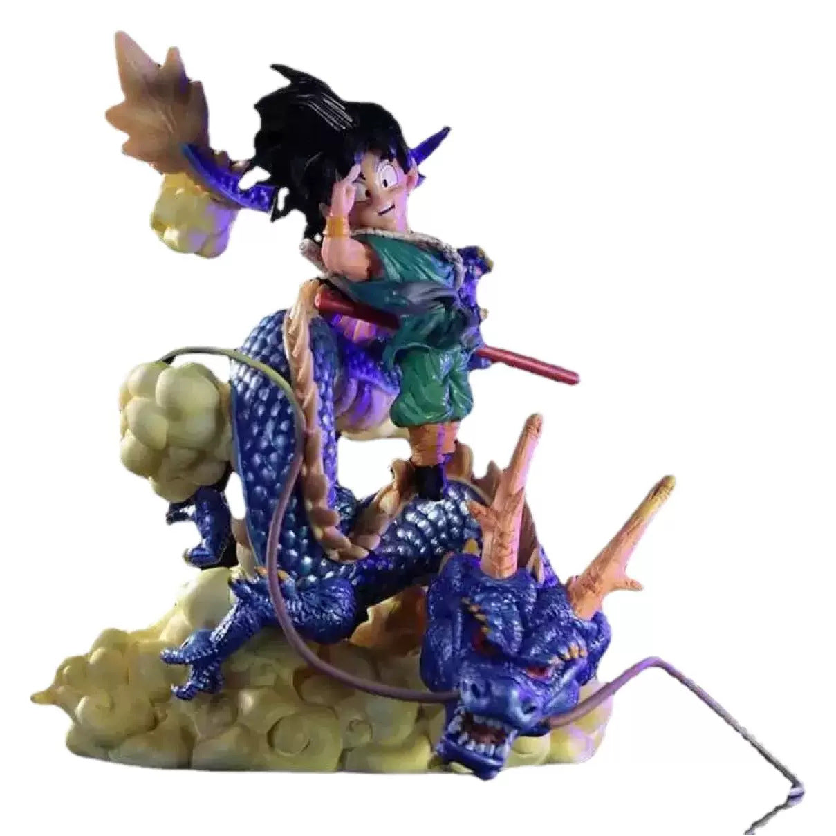 Premium Dragon Ball Goodbye Goku with Nimbus and Shenron Statue Figure Model Car Desktop Ornament Gift