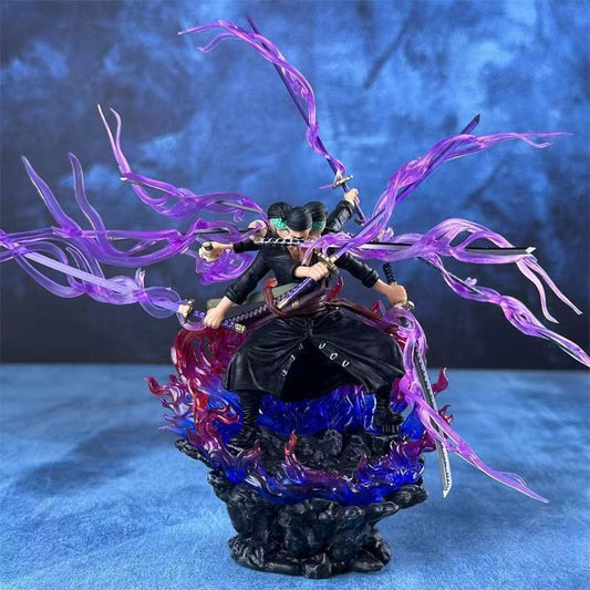 One Piece GK Three Heads Six Arms Nine Sword Style Ashura Zoro Battle Form Model Statue Figure