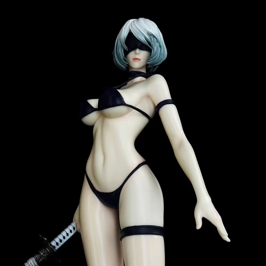 NieR:Automata Cool Bear Swimsuit 2B Double Head Sculpt Figure Model