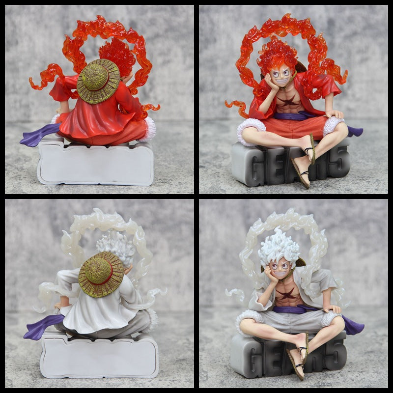 One Piece Nika Luffy GK Sun God Gear 5 B-HS Sitting Model Figure Boxed