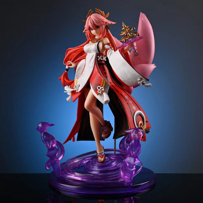 Genshin Impact Yae Miko Figure, Fox Form, Shrine, GK Model