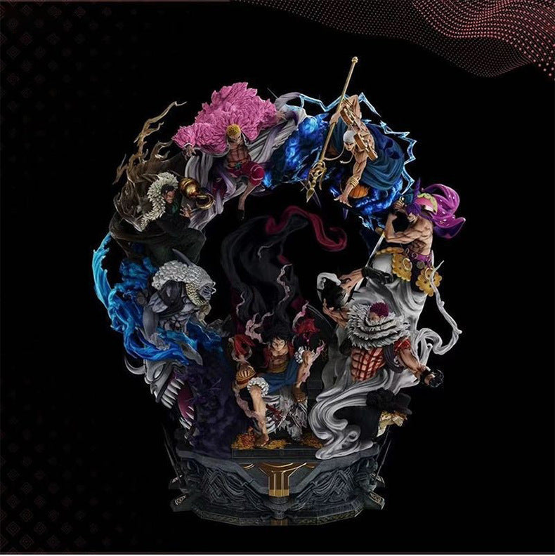 One Piece Anime GK Figure Sculpture Large Throne Luffy Collectible