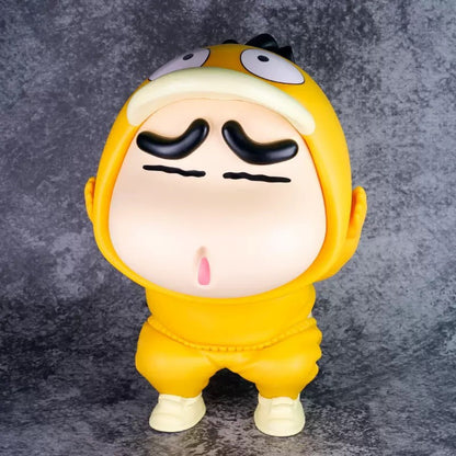 Premium Edition Giant Psyduck Crayon Shin-chan Cos Psyduck 1:1 Anime Cartoon Model Figure Ornament