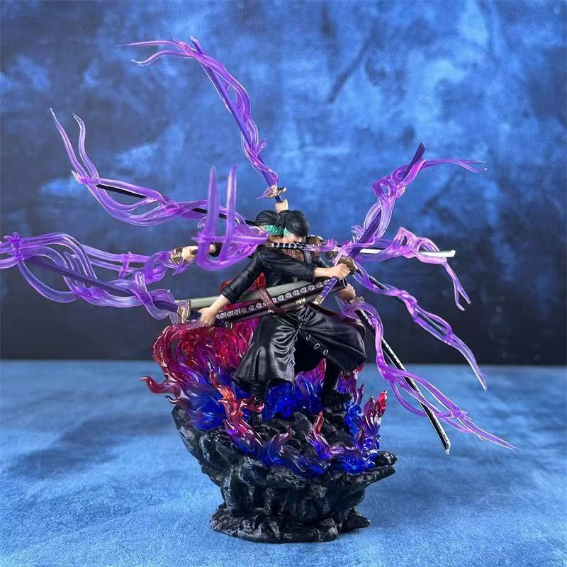 One Piece GK Three Heads Six Arms Nine Sword Style Ashura Zoro Battle Form Model Statue Figure