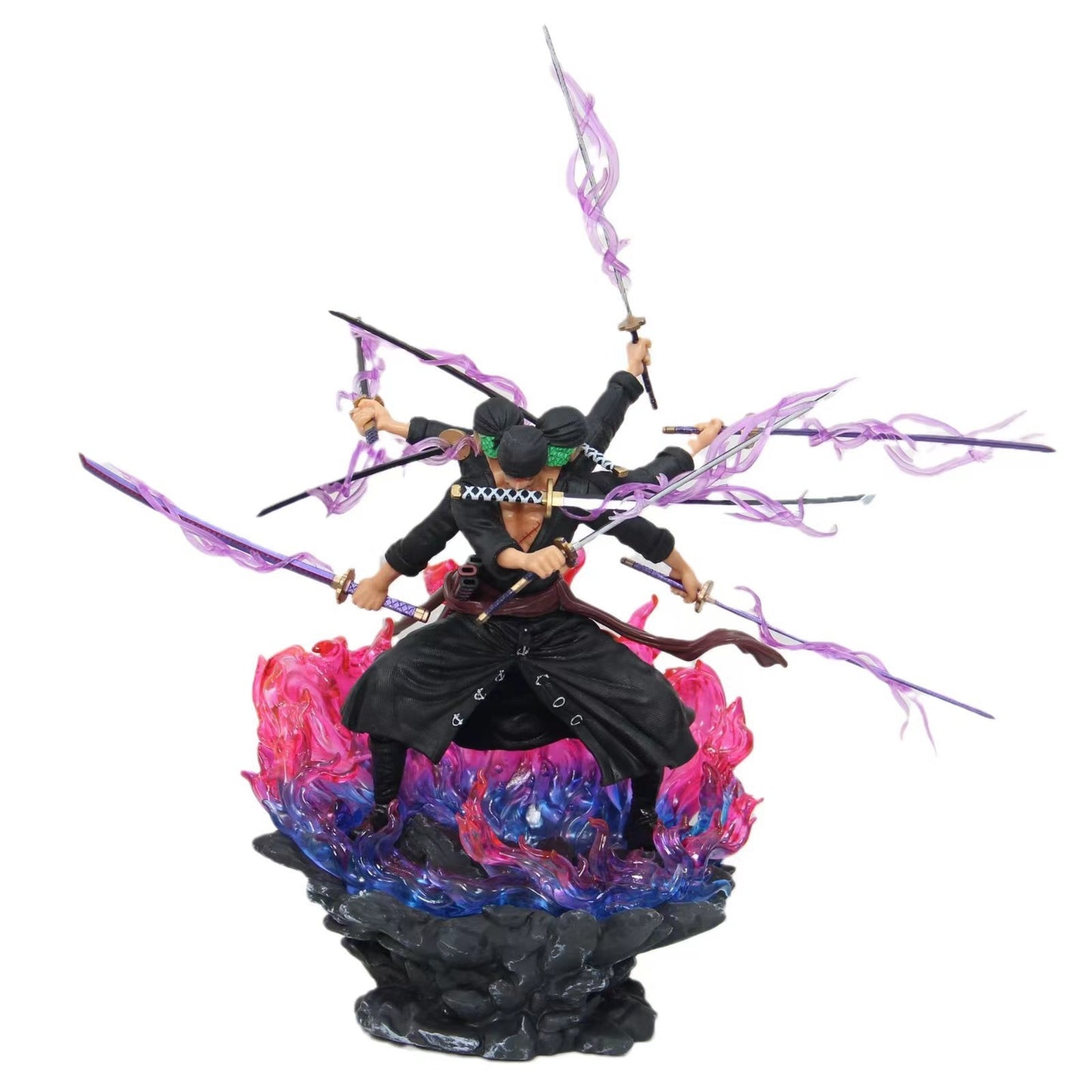 One Piece GK Three Heads Six Arms Nine Sword Style Ashura Zoro Battle Form Model Statue Figure