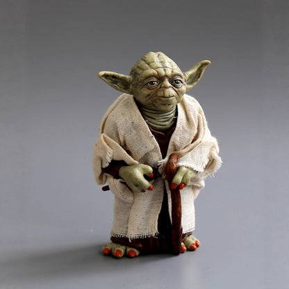 Shin Chan Anime Star Wars Yoda Master 12cm Real Clothes Movable Limbs Figure Movie Merch