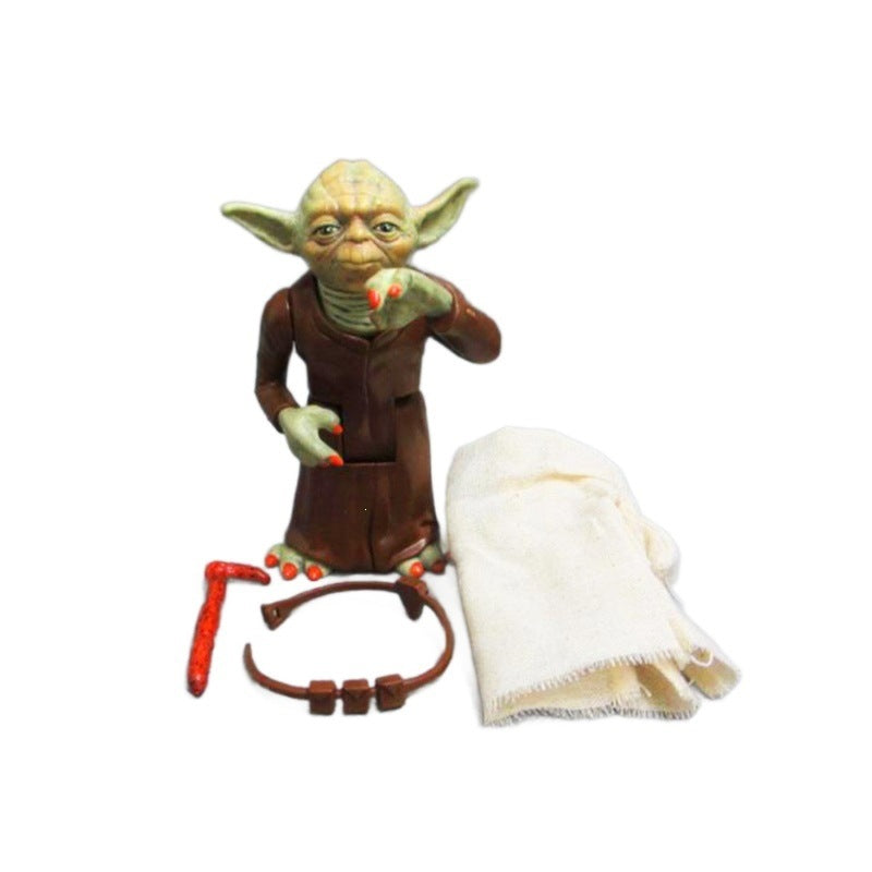 Shin Chan Anime Star Wars Yoda Master 12cm Real Clothes Movable Limbs Figure Movie Merch