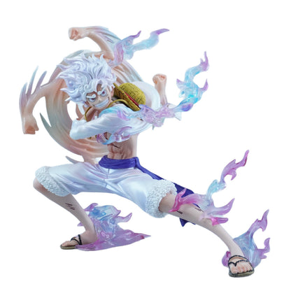 SH One Piece Swinging Arm Rotating Nika Luffy Anime GK Model Figure Statue