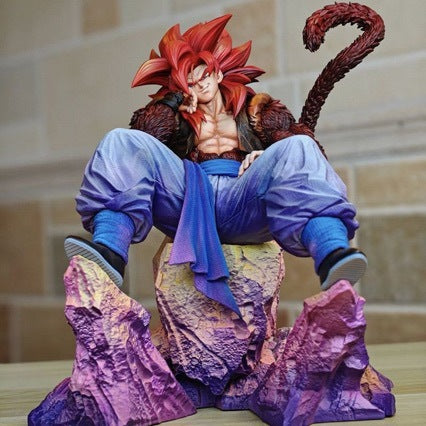 Dragon Ball Anime Desktop Statue Sitting Super Saiyan 4 Gogeta GK Figure Anime Peripheral Gift