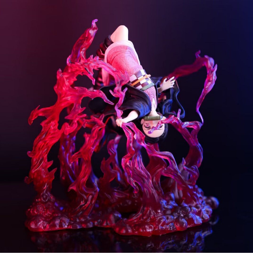 Demon Slayer GK Bloodthirsty Nezuko Flying Pose Butterfly Shinobu Scene Anime Figure Model Desktop