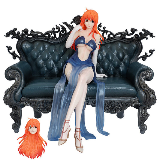 SH One Piece Series Premium GK Figure Sofa Nami Female Emperor Suit Gangster Series Statue