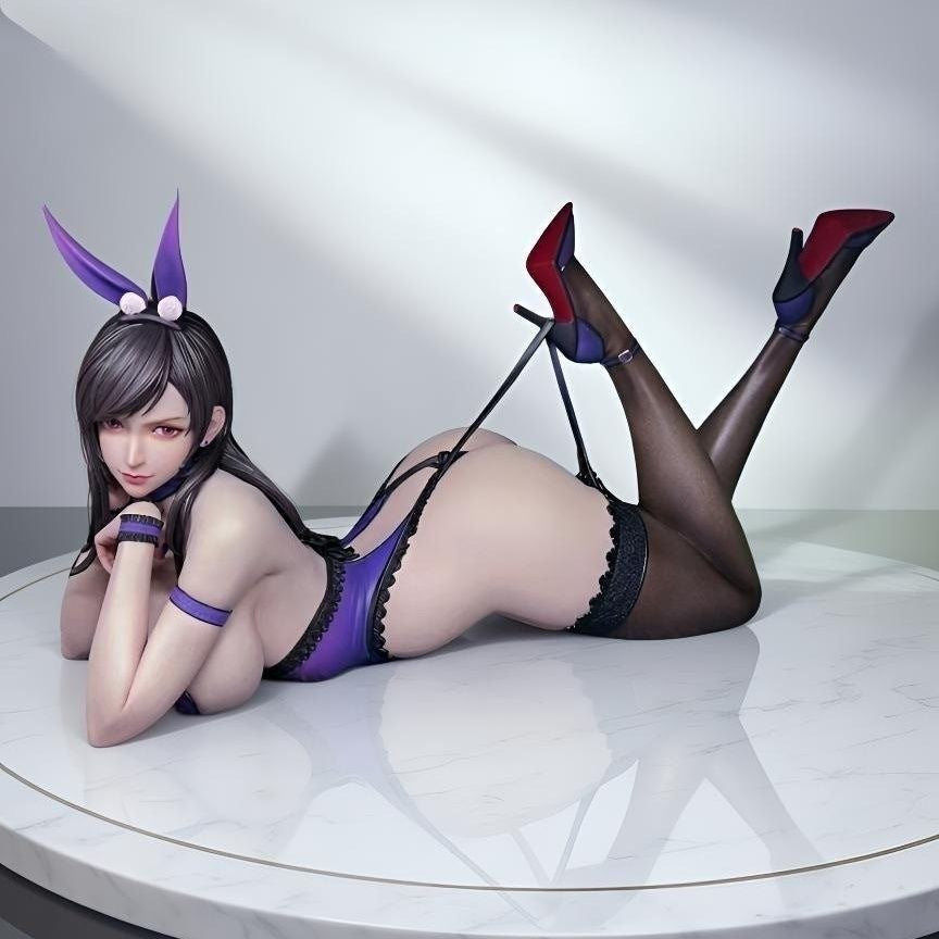 Lying Bunny Girl Tifa Anime Figure GK Model Ornament