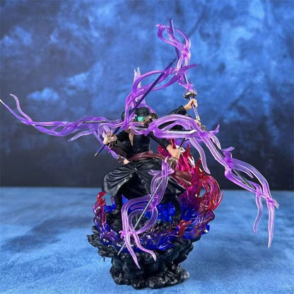 One Piece GK Three Heads Six Arms Nine Sword Style Ashura Zoro Battle Form Model Statue Figure