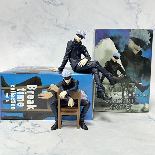 Jujutsu Kaisen Figure Anime Yuji Itadori Sorcerer Pose Chair Sitting Gojo Satoru Figure Model