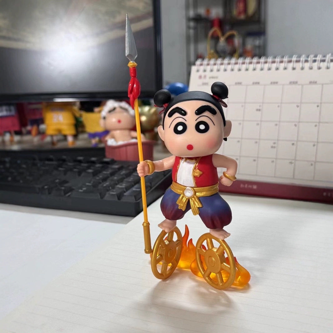 Crayon Shin-chan Cos Nezha Shinnosuke Nohara Figure Cute Ornament Keychain Doll Gift