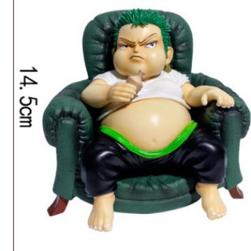 Fatty Series One Piece Fat Zoro Drinking on Sofa Seated Boxed Figure