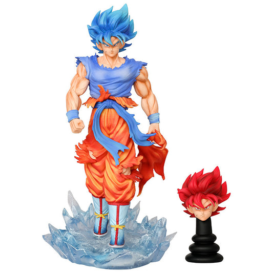 Dragon Ball Goku Figure, Dual Head, Super Saiyan Blue, Kaioken