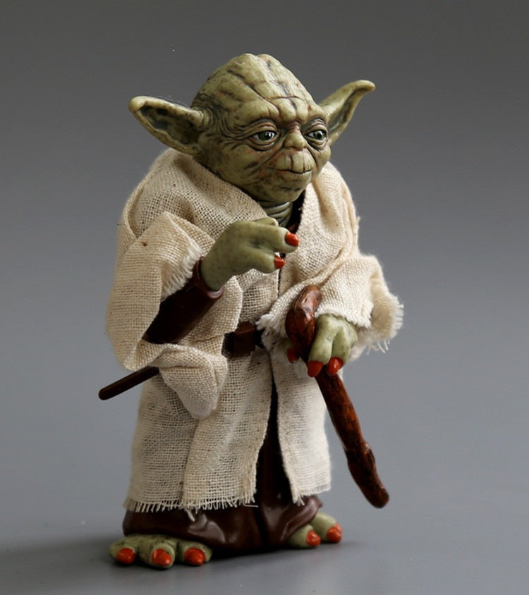 Shin Chan Anime Star Wars Yoda Master 12cm Real Clothes Movable Limbs Figure Movie Merch