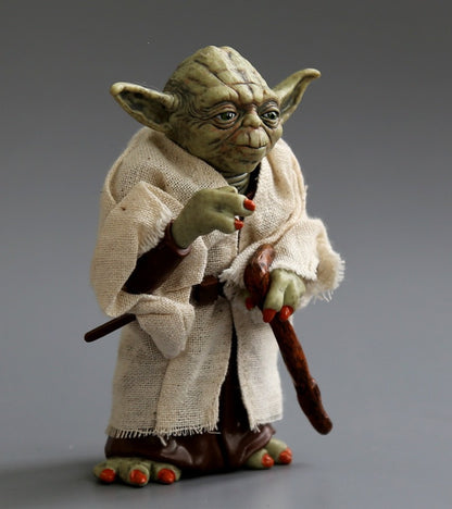 Shin Chan Anime Star Wars Yoda Master 12cm Real Clothes Movable Limbs Figure Movie Merch