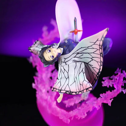 Demon Slayer GK Bloodthirsty Nezuko Flying Pose Butterfly Shinobu Scene Anime Figure Model Desktop