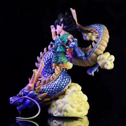 Premium Dragon Ball Goodbye Goku with Nimbus and Shenron Statue Figure Model Car Desktop Ornament Gift