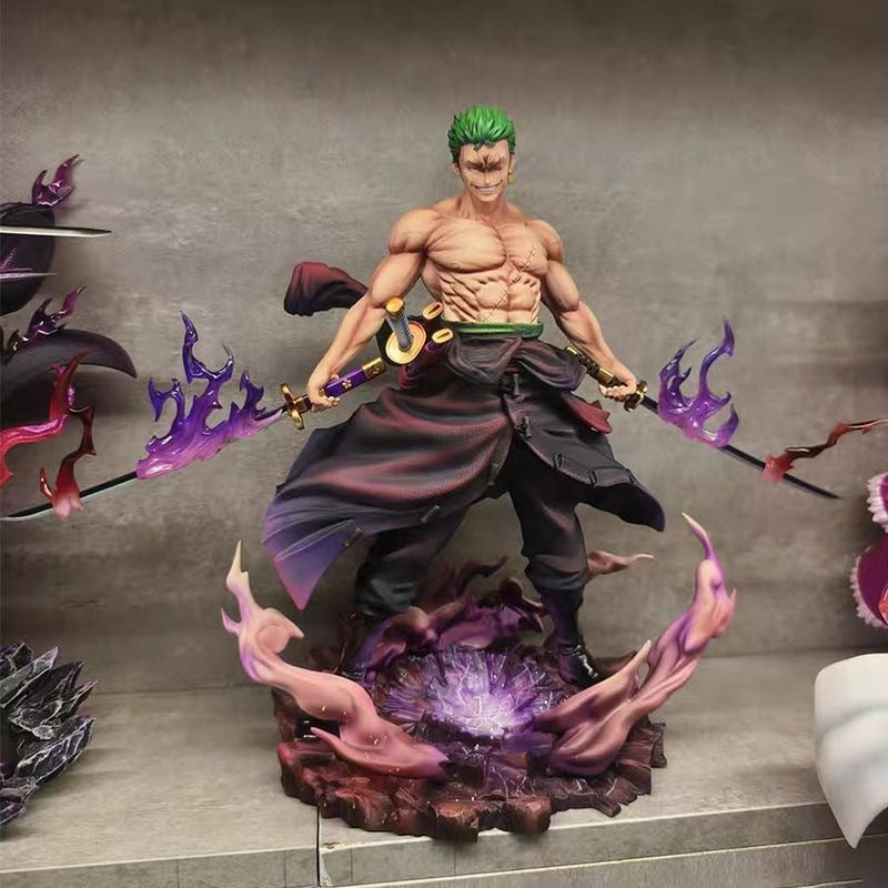 LY Mountain Hell Zoro One Piece Anime Figure Desktop Decoration Statue