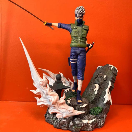 Large-Scale Kakashi with Sword GK Naruto Light-Up Kakashi Figure Model Statue