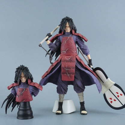 Anime Figure Wholesale Naruto Jian Ke Hashirama Senju Madara Uchiha Double Head Sculpture Standing Model