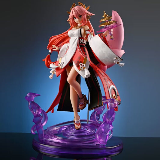 Genshin Impact Yae Miko Figure, Fox Form, Shrine, GK Model