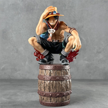 HH One Piece Flame Ace Barrel Crouching Ace Dual Interchangeable Hands Anime Model Figure