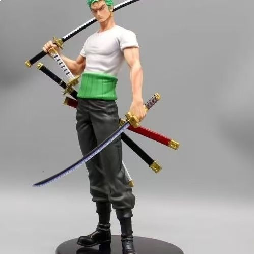 One Piece Standing Zoro [Interchangeable Double Head & Hands] Shiyi Buyi GK Model Figure Boxed