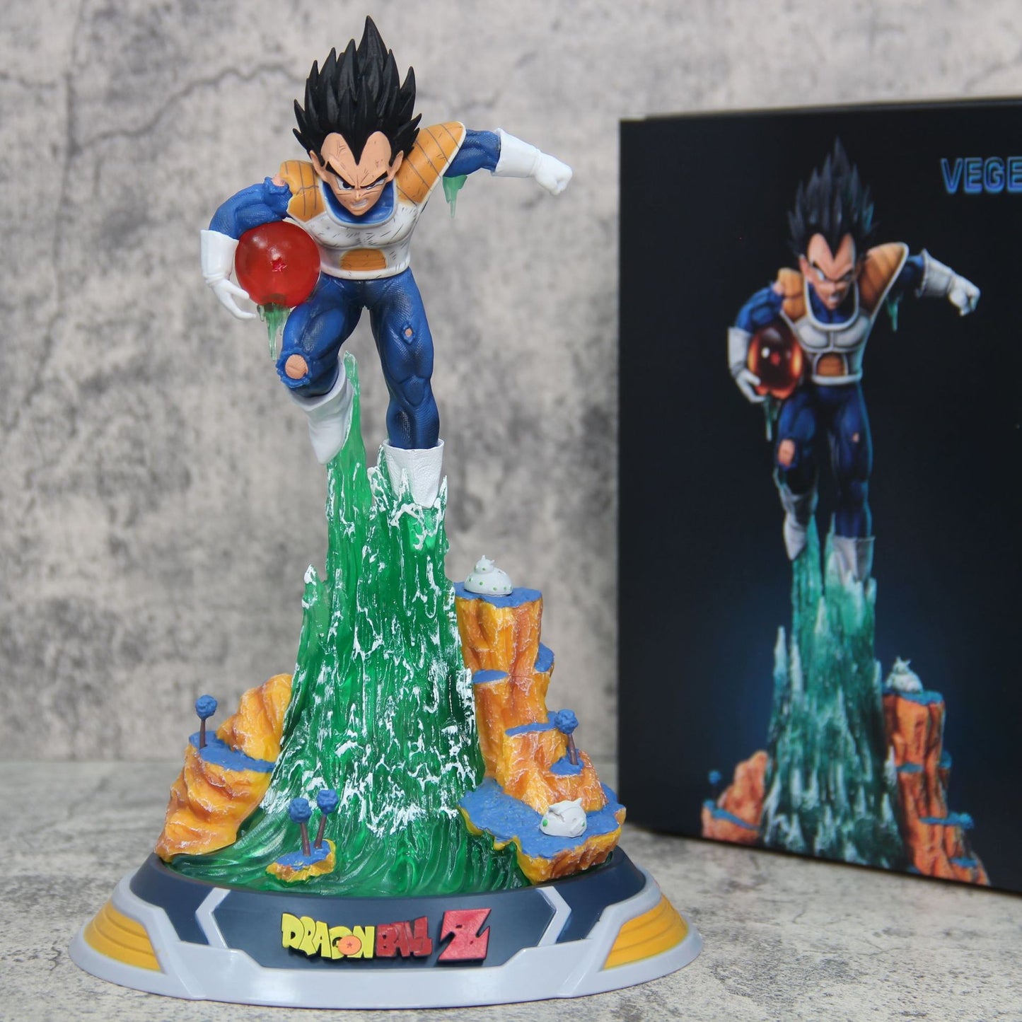 Dragon Ball Diving Vegeta Figure Glowing Model Anime Goku Super Saiyan Series