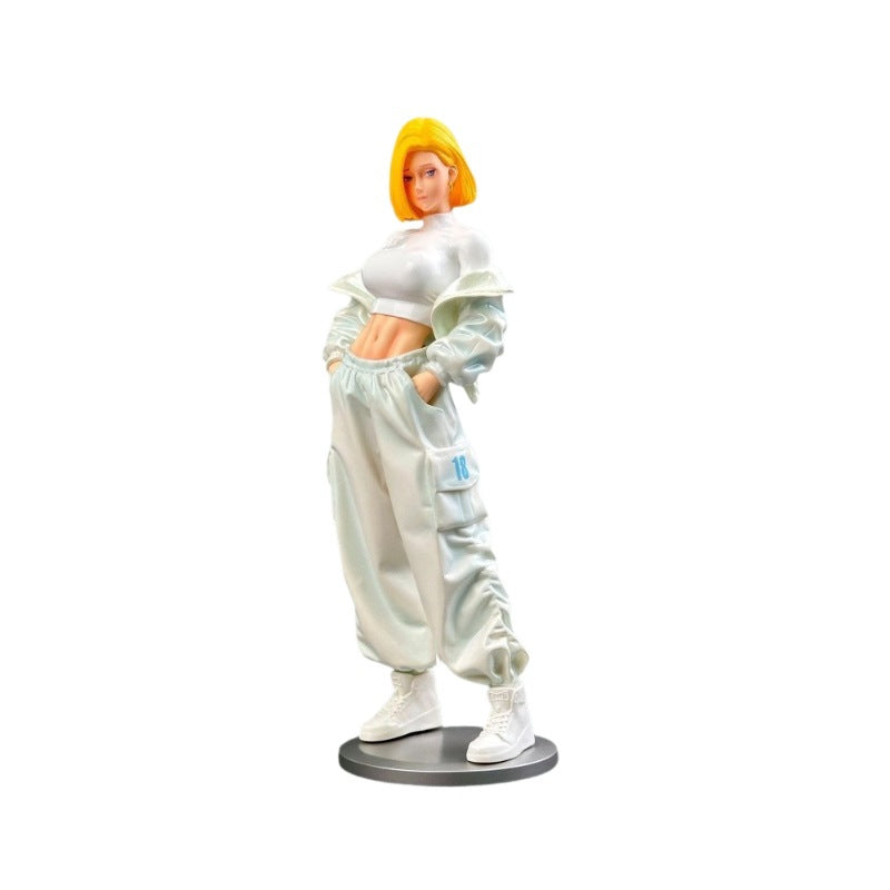 HH Statue Dragon Ball Android 18 Realistic Statue Desktop Decor