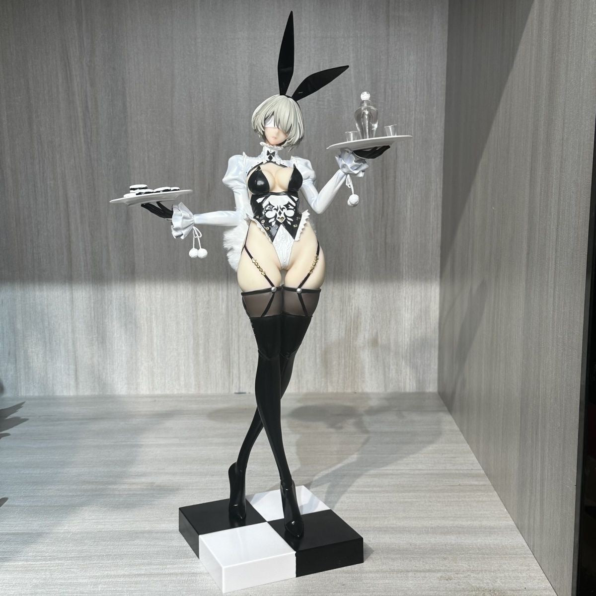 Nier Automata 2B Bunny Girl Black Stockings Suspender Desktop Figure Statue