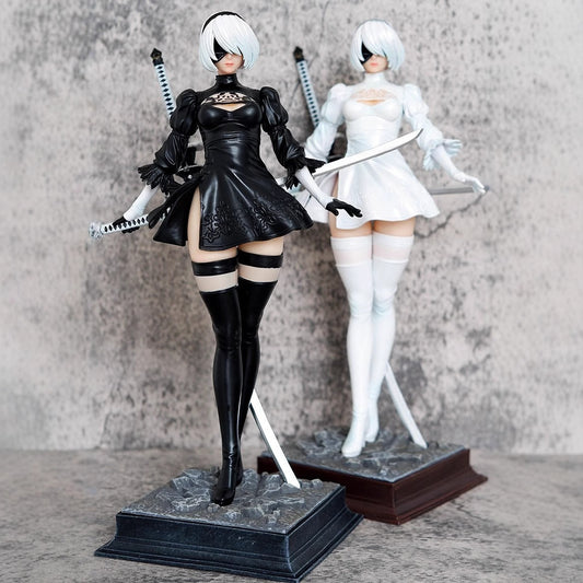 Game Goddess Nier 2B Girl Anime Girl Dual Head Figure PC Case Ornament Boxed Handcraft