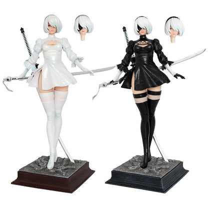 Game Goddess Nier 2B Girl Anime Girl Dual Head Figure PC Case Ornament Boxed Handcraft