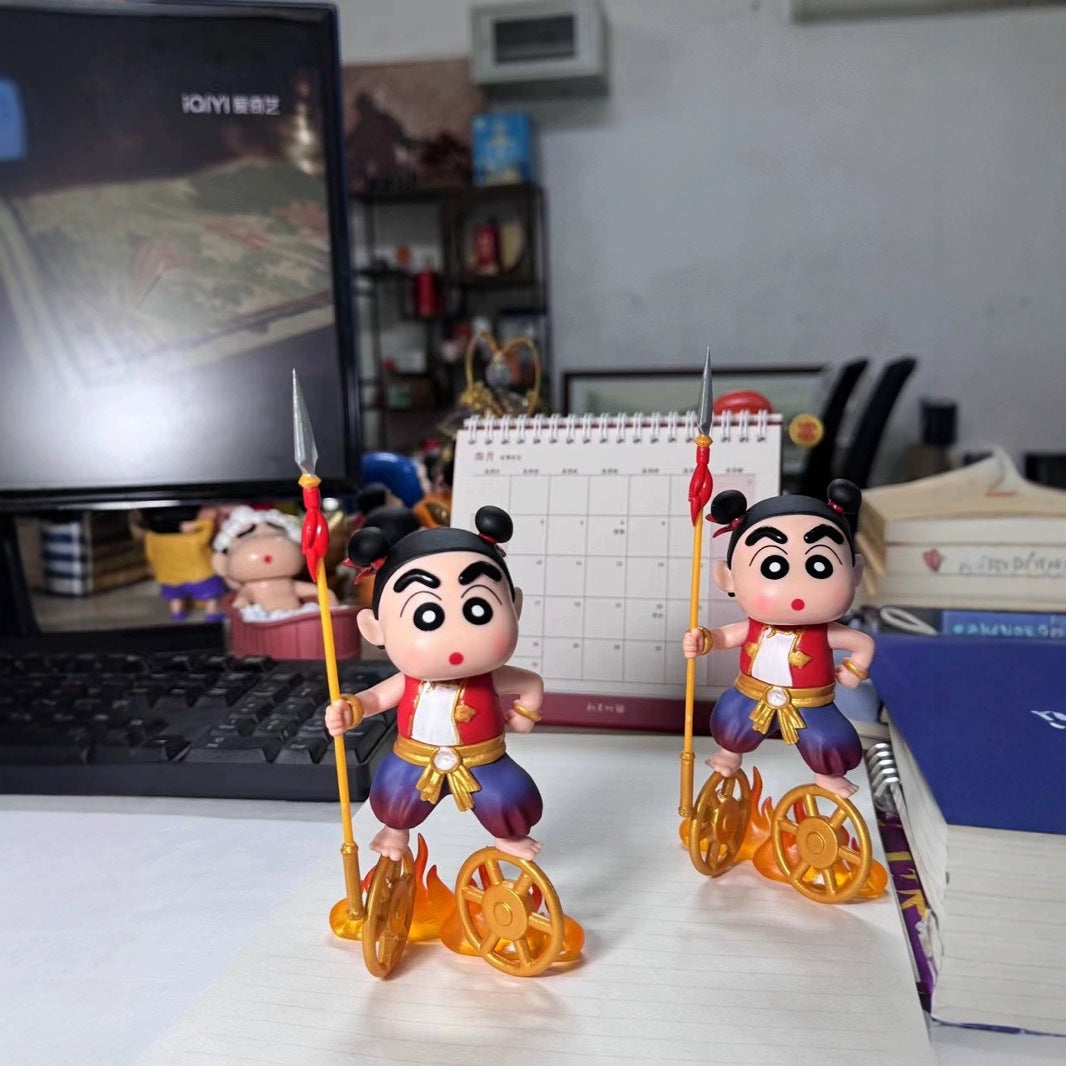 Crayon Shin-chan Cos Nezha Shinnosuke Nohara Figure Cute Ornament Keychain Doll Gift