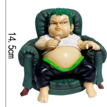 Fatty Series One Piece Fat Zoro Drinking on Sofa Seated Boxed Figure