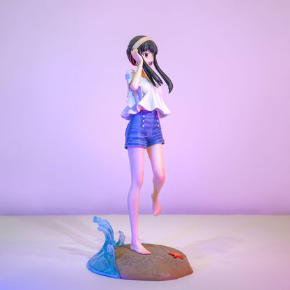 JT Anime Spy x Family Beach Yor GK Yor Forger Scene Statue Model Figure Ornament