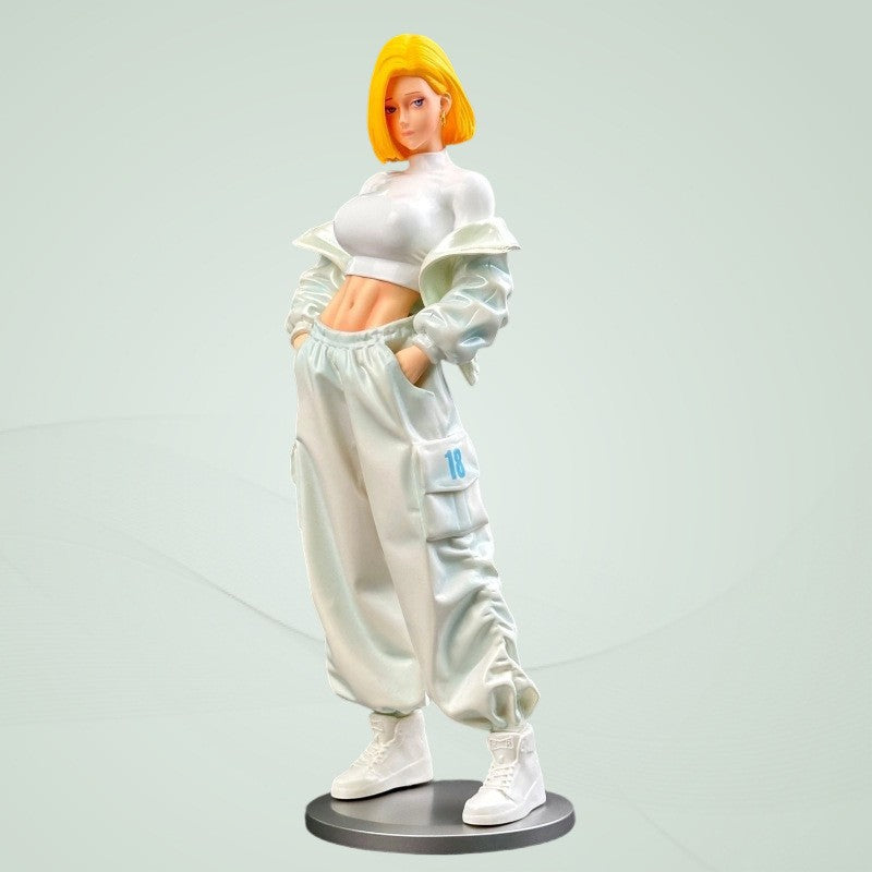 HH Statue Dragon Ball Android 18 Realistic Statue Desktop Decor