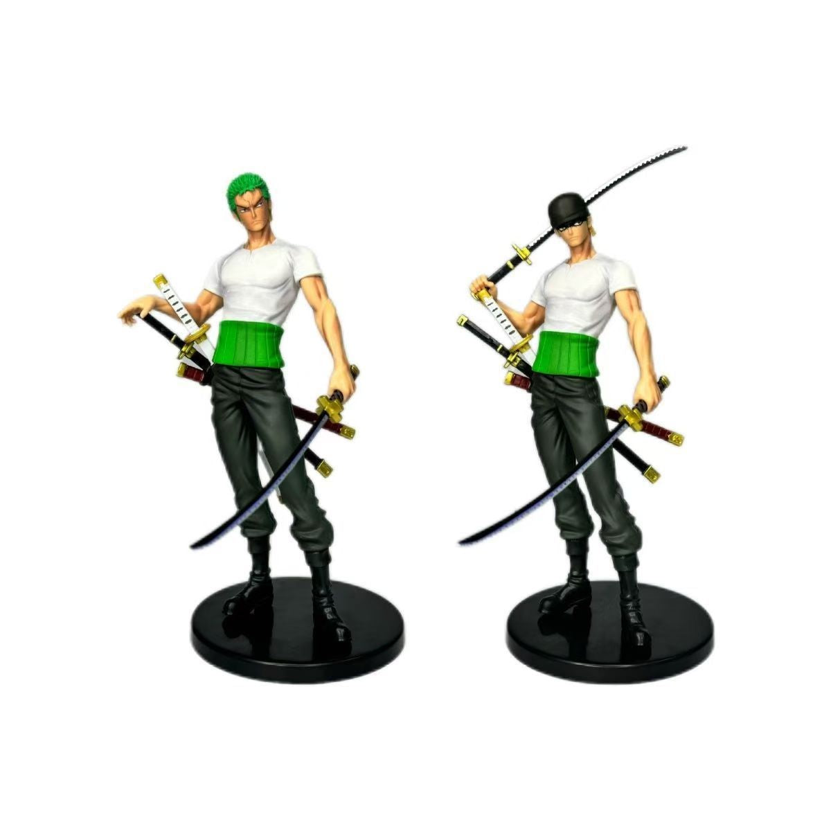 One Piece Standing Zoro [Interchangeable Double Head & Hands] Shiyi Buyi GK Model Figure Boxed