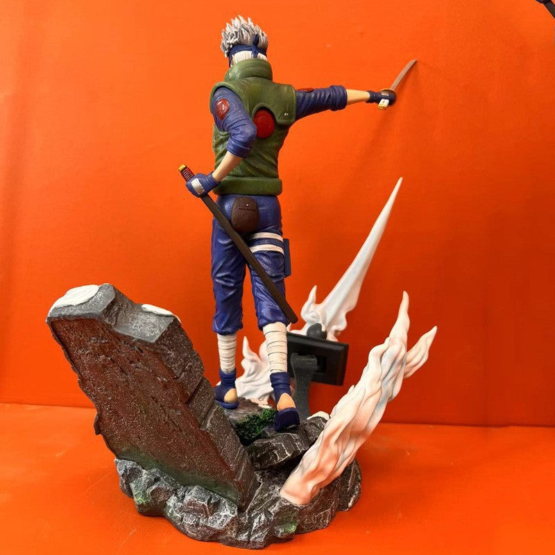Large-Scale Kakashi with Sword GK Naruto Light-Up Kakashi Figure Model Statue
