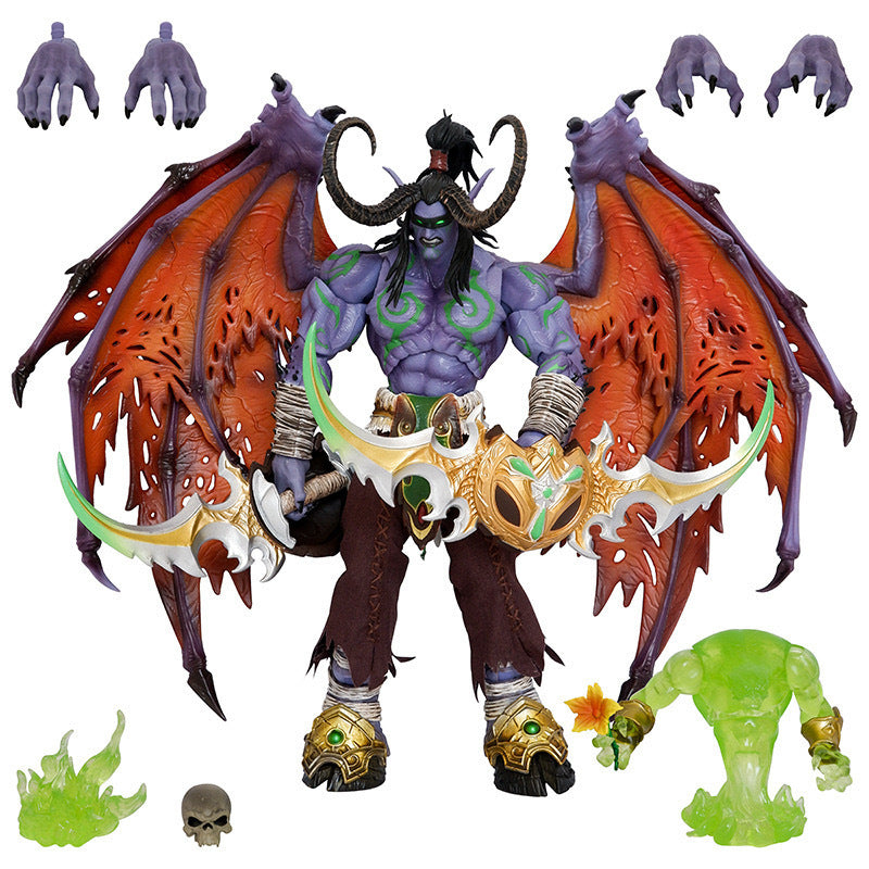 World of Warcraft Illidan Stormrage GK Light-Up Boxed Statue Model Desktop Ornament