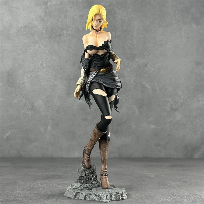 Dragon Ball Android 18 Figure Statue Female Charm Dual Interchangeable Head Anime Model